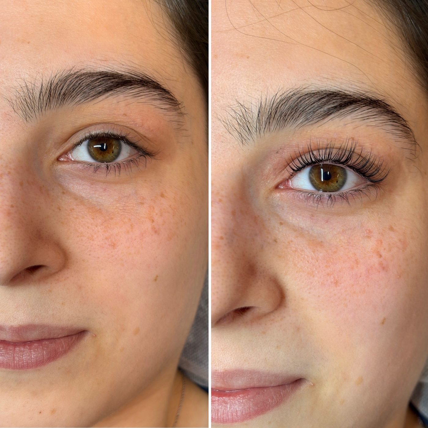 Korean lash lift before and after result